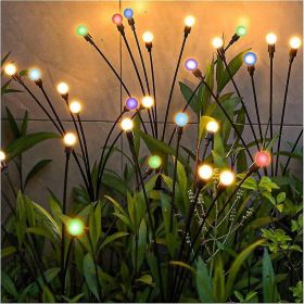 Solar Garden Lights;  2 Pack LED Solar Firefly Lights - Multicolor - 8 head