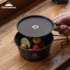 S362 picnic portable snow pull bowl steamer lattice steam drawer outdoor camping picnic stainless steel small dumpling steamer  - BKS-SG-Titanium Plat