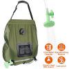 5Gal Solar Heating Camping Shower Bag w/ Removable Hose And Shower Head - Green