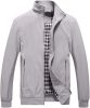 Men's Lightweight Casual Jackets Full-Zip Windbreakers Fashion Jackets Outerwear - GREY-3XL