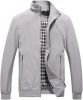 Men's Lightweight Casual Jackets Full-Zip Windbreakers Fashion Jackets Outerwear - GREY-M