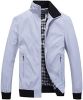 Men's Lightweight Casual Jackets Full-Zip Windbreakers Fashion Jackets Outerwear - LIGHT GREY-L