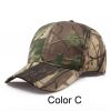 1pc Men's Adjustable Cap; Camo Baseball Hunting Fishing Twill Fitted Cap For Super Foot Bowl Sunday Party - Color C