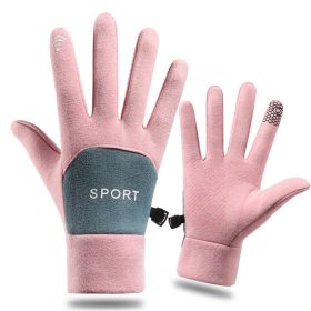 Winter Gloves Men Women Touch Screen Glove Anti-Slip Windproof Waterproof Texting Gloves for Running Cycling - Pink