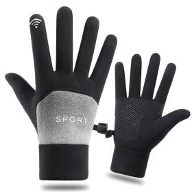 Winter Gloves Men Women Touch Screen Glove Anti-Slip Windproof Waterproof Texting Gloves for Running Cycling - Black