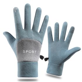 Winter Gloves Men Women Touch Screen Glove Anti-Slip Windproof Waterproof Texting Gloves for Running Cycling - Blue