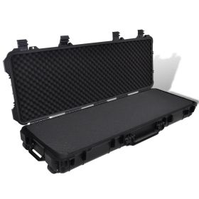 Waterproof Plastic Molded Gun Case Trolly Carry Case - Black