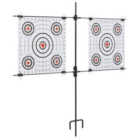 Target Paper Stand with Shooting Papers 30.7"x29.9" Steel - Black