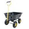 Folding car Poly Garden dump truck with steel frame, 10 inches. Pneumatic tire - Black