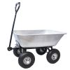 Folding car Poly Garden dump truck with steel frame, 10 inches. Pneumatic tire - Silver