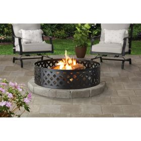 Round Metal and Steel Fire Ring - 36" Diameter - 36'' Round