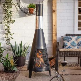 Outdoor Steel Chiminea Patio Heater - Default Title