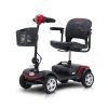 Four wheels Compact Travel Foldable Outdoor Electric Power Mobility Scooter for Adult with LED Lights - Red