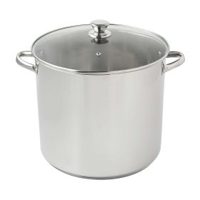 Stainless Steel 20-Quart Stock Pot with Glass Lid - 20qt