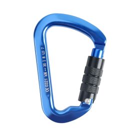 Heavy Duty 30KN Auto Locking Climbing Carabiner Clips Twist Lock - Blue