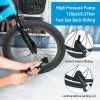 Mini Bike Pump Portable Bicycle Tire Inflator Ball Air Pump w/ Mount Frame For Mountain Road Bike Presta Schrader - Silver