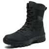 Waterproof Military Men Tactical Boots Camouflage Disguise Outdoor Hunting Boots for Men Mid-calf Trekking Shoes Size 39-45 - black - 40