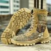 Waterproof Military Men Tactical Boots Camouflage Disguise Outdoor Hunting Boots for Men Mid-calf Trekking Shoes Size 39-45 - Camouflage - 42