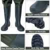 BELLE DURA Fishing Waders Chest Waterproof Light Weight Nylon Bootfoot Waders for Men Women with Boots - Army Green - Men 11 / Women 13