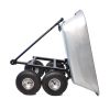 Folding car Poly Garden dump truck with steel frame, 10 inches. Pneumatic tire - Silver