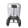 Folding car Poly Garden dump truck with steel frame, 10 inches. Pneumatic tire - Silver