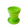 1pc Soft Silicone With Lid; Retractable Mini Folding Water Cup; For Outdoor Travel Hotel - Blue