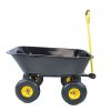 Folding car Poly Garden dump truck with steel frame, 10 inches. Pneumatic tire - Black