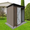 Metal garden sheds 5ft√ó4ft outdoor storage sheds Brown + Black - as Pic