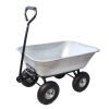 Folding car Poly Garden dump truck with steel frame, 10 inches. Pneumatic tire - Silver