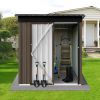 Metal garden sheds 5ft√ó4ft outdoor storage sheds Brown + Black - as Pic