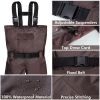 Sunocity Chest Fishing Waders for Men Women with Boots Waterproof, Nylon Chest Wader with PVC Boots & Hanger - Coffee - Men 11 / Women 13