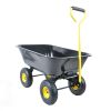 Folding car Poly Garden dump truck with steel frame, 10 inches. Pneumatic tire - Black