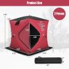 Portable 2 Person Ice Shanty with Cotton Padded Walls - Red