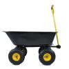 Folding car Poly Garden dump truck with steel frame, 10 inches. Pneumatic tire - Black