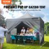 VEVOR 10x10 FT Pop up Canopy with Removable Sidewalls, Instant Canopies Portable Gazebo & Wheeled Bag, UV Resistant Waterproof, Enclosed Canopy Tent f