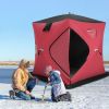 Portable 2 Person Ice Shanty with Cotton Padded Walls - Red