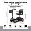 Four wheels Compact Travel Foldable Outdoor Electric Power Mobility Scooter for Adult with LED Lights - Silver