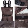 UPGRADE Fishing Waders for Men&Women with Boots Waterproof;  Nylon Chest Wader with PVC Boots & Hanger Brown - Brown - Men 13/Women 15