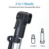 Mini Bike Pump Portable Bicycle Tire Inflator Ball Air Pump w/ Mount Frame For Mountain Road Bike Presta Schrader - Silver