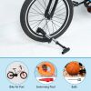 Mini Bike Pump Portable Bicycle Tire Inflator Ball Air Pump w/ Mount Frame For Mountain Road Bike Presta Schrader - Silver