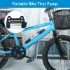 Mini Bike Pump Portable Bicycle Tire Inflator Ball Air Pump w/ Mount Frame For Mountain Road Bike Presta Schrader - Silver