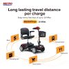 Four wheels Compact Travel Foldable Outdoor Electric Power Mobility Scooter for Adult with LED Lights - Red