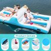 Floating 4-Person Inflatable Lounge Raft with 130W Electric Air - White