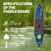 Inflatable Stand Up Paddle Board with Premium SUP Accessories Adjustable Paddle; Double Action Pump; ISUP Backpack;  Leash; Blow Up Paddleboard - 11'