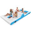 Floating 4-Person Inflatable Lounge Raft with 130W Electric Air - White