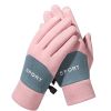 Winter Gloves Men Women Touch Screen Glove Anti-Slip Windproof Waterproof Texting Gloves for Running Cycling - Pink