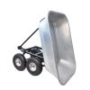 Folding car Poly Garden dump truck with steel frame, 10 inches. Pneumatic tire - Silver