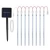 Solar Powered Meteor Shower String Lights 9.84FT Falling Raindrop Tube Lamp Water Resistant Decorative Lights  - Colorful