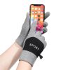 Winter Gloves Men Women Touch Screen Glove Anti-Slip Windproof Waterproof Texting Gloves for Running Cycling - Grey