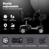 Four wheels Compact Travel Foldable Outdoor Electric Power Mobility Scooter for Adult with LED Lights - Black